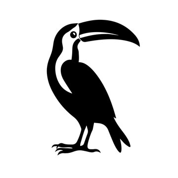 recommend clip art: Vector illustration of a black silhouette toucan