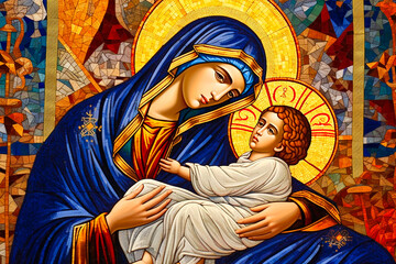 Biblical representation of jesus christ in Byzantine art. AI generativ..