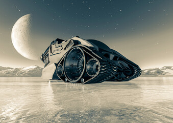 amazing vehicle from mars on ice land © DM7