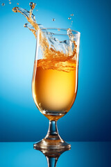 glass bubble drink splash cold alcohol beer party foam background gradient. Generative AI.