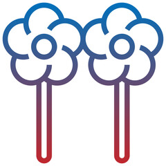 CANDY FLOWER line icon,linear,outline,graphic,illustration