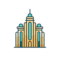 Obraz premium Skyscraper building vector icon illustration