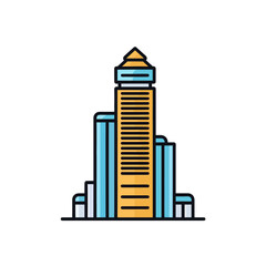 Obraz premium Skyscraper building vector icon illustration