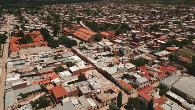 Aerial view of Village Maimara in Humahuaca Valley, Jujuy Province, Argentina