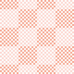 Seamless checkered pattern with pink and white checks. Vector graphics.