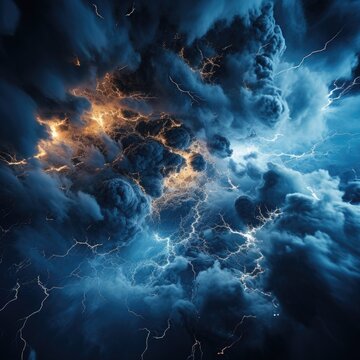 dark thunder and lightining skies winter