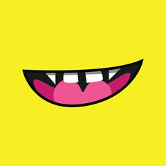 Illustration of cartoon mouth expression isolated
