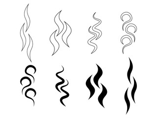 outline silhouette smoke puff icon set