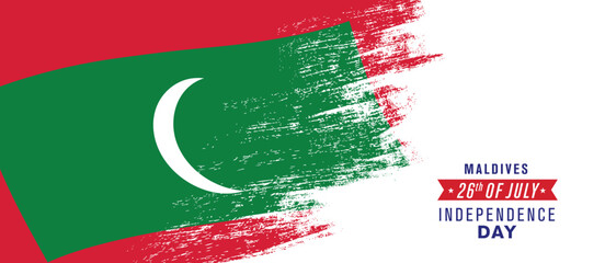 Maldives happy independence day greeting card, banner vector illustration
