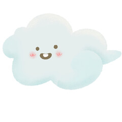Cloud happy watercolour cute illustration