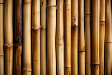 Fototapeta premium Bamboo Zen: Bamboo tiles creating a calming and natural atmosphere, types of tiles background, textures Generative AI