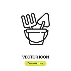 sand toy  icon vector. Linear style sign for mobile concept and web design. sand toy  symbol illustration. Pixel vector graphics - Vector.