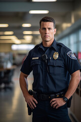 Portrait of police officer in uniform