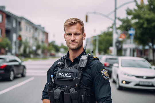 Portrait of police officer in uniform