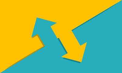 Yellow arrow and Green arrow background. Vector illustration. - obrazy, fototapety, plakaty