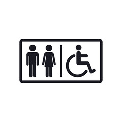 Toilet vector icon, restroom sign sign design.