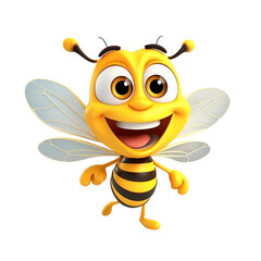 Bee model 3D cute cartoon die-cut background ,Generative AI