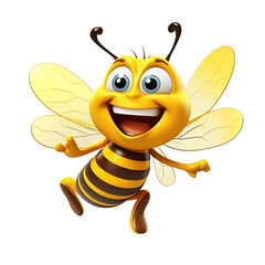 Bee model 3D cute cartoon die-cut background ,Generative AI