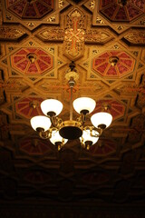 chandelier on the ceiling