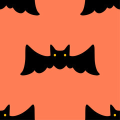 Halloween Seamless Pattern with Bats