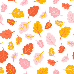 seamless pattern with autumn leaves