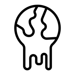 global warming line icon