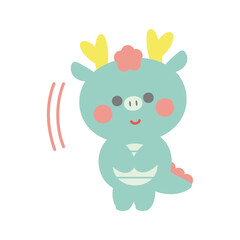 お辞儀する辰（龍）