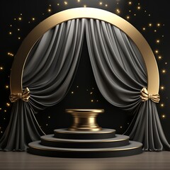 curtain product background dark and golden display