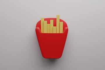 French fries, eat, menu, 3D