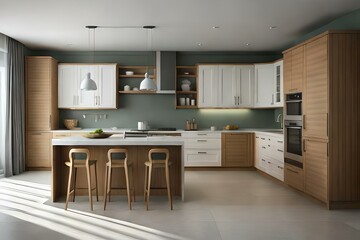 modern kitchen interior with kitchen