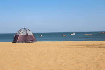 camping in the waemok beach seongmun myeon dangsin city South Korea 26.03.2023