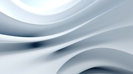 Abstract blue white background with soft shaped wavy architectural structure, 3d render, AI generated image