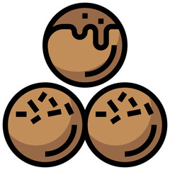CHOCOLATE BALL line icon,linear,outline,graphic,illustration