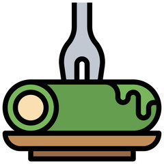 ROLL CAKE line icon,linear,outline,graphic,illustration