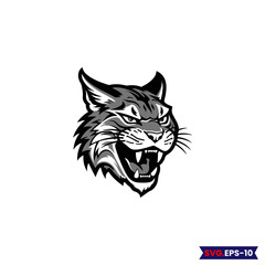 cat logo.custom cat logoBobcat Vector illustration. Lynx cat vector silhouette isolated. Bobcat silhouette. Domestic cat breeds and hybrids collection isolated on white. Flat style set. 