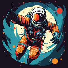 Illustration of a person in space vector