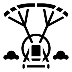 POWERED PARACHUTE line icon,linear,outline,graphic,illustration