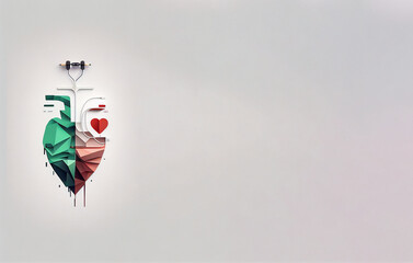 Human heart health concept on a neutral background.