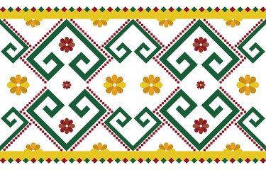 geometric green heart yellow flower design  for cloth fabric carpet texture background