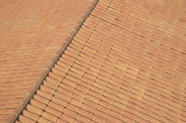 Fototapeta premium New mediterranean ceramic tile roof close