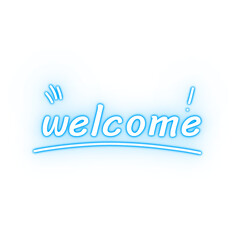 Welcome neon word colorful and bright for night sign