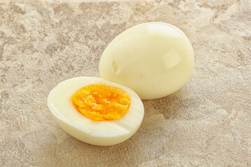 Boiled chicken egg for breakfast