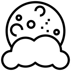MOON line icon,linear,outline,graphic,illustration