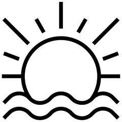 SUNRISE line icon,linear,outline,graphic,illustration