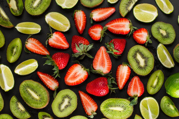 Mix of strawberries kiwi and lime