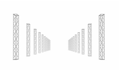 トラスの列柱の3dレンダリング