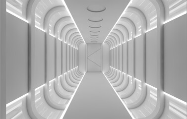 通路の3dレンダリング