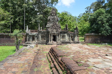 Ancient Temple Complex Ruins in Cambodian Jungle