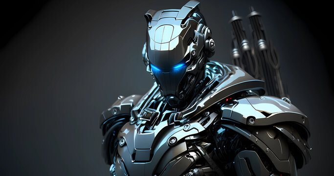 Futuristic modern dark armored cyborg background