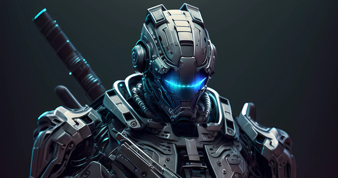 Futuristic modern dark cyborg background